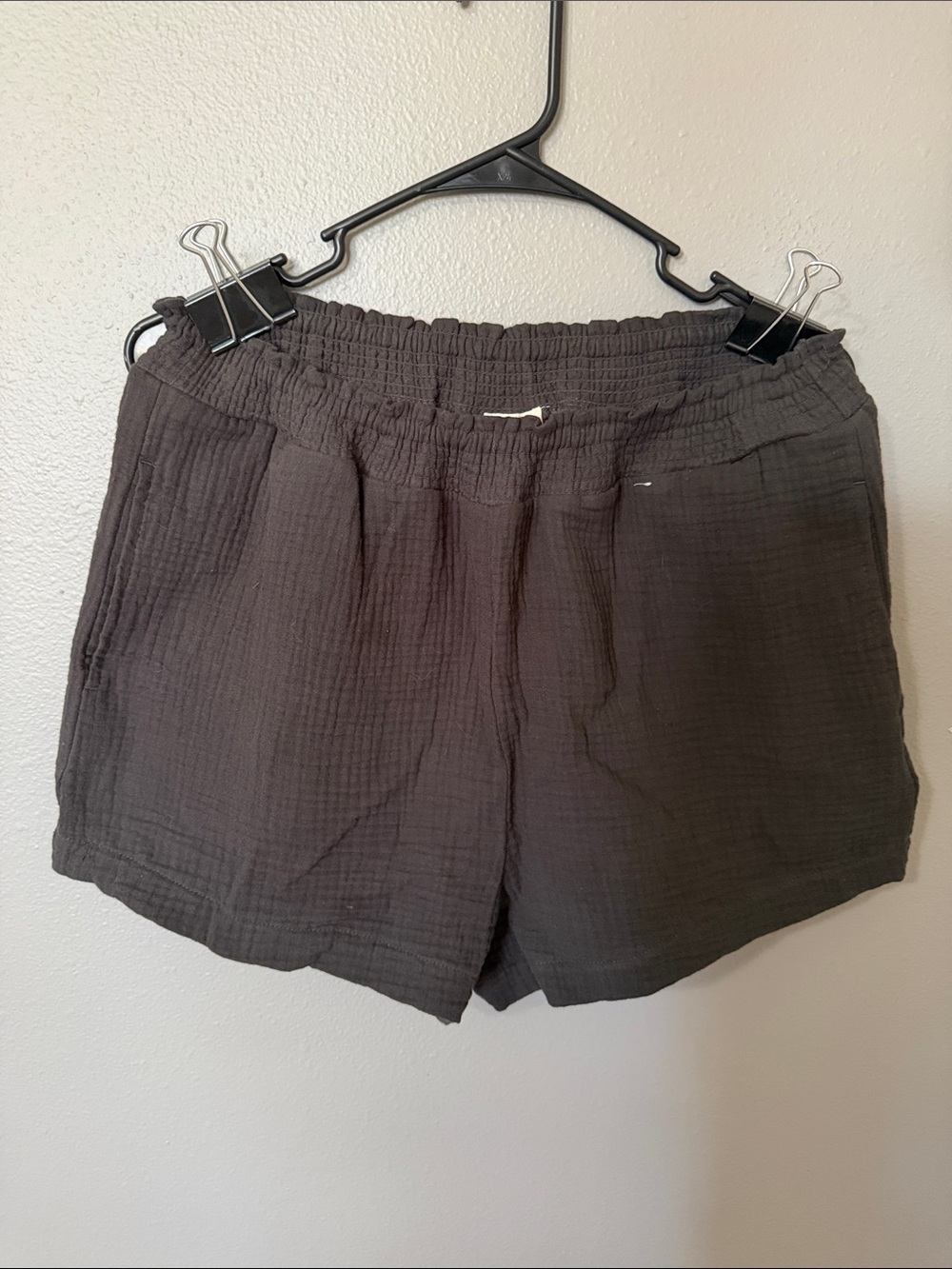Billabong Black Crinkle Gauze Athletic Shorts